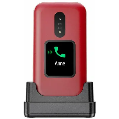 Mobiltelefon DORO 2880 Klappdesign 4G Single SIM 1000 mAh Rot Weiss