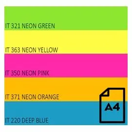 Double A Color Neon paper, 75g, A4, 500 sheets, Rainbow 4, 5 Neon Colors