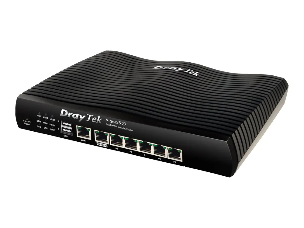 DrayTek Vigor 2927 Router Switch mit 6 Ports, Schwarz