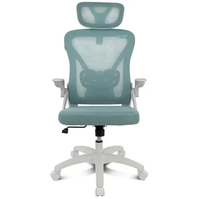 Silla Drift DRAIR35 Ergonomisch Weiß Turquesa Netzrücken und Klappbare Armlehnen