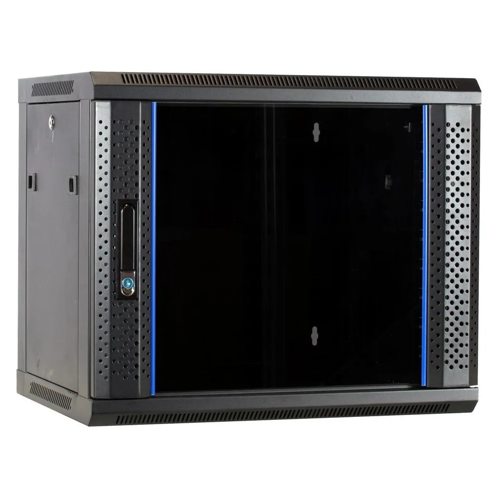 Dsit 9U wandkast / serverbehuizing - Set - met glazen deur - 600x450x500mm - 19 inch (9 HE, 19 Zoll Rack)