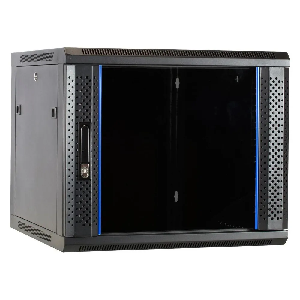 Dsit 9U wandkast / serverbehuizing - Set - met glazen deur - 600x600x500mm - 19 inch (9 HE, 19 Zoll Rack)