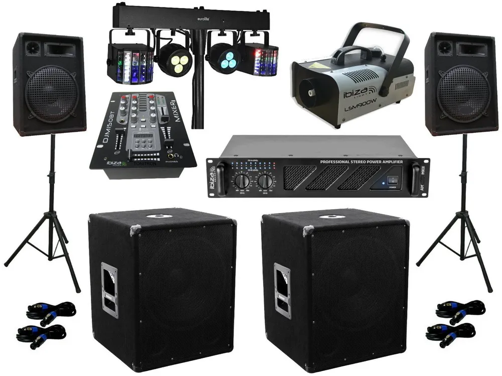 DSX DJ Set Mixer Anlage Nebel LED Licht Verstärke Musikanlage Party-Lautsprecher (2000 W)