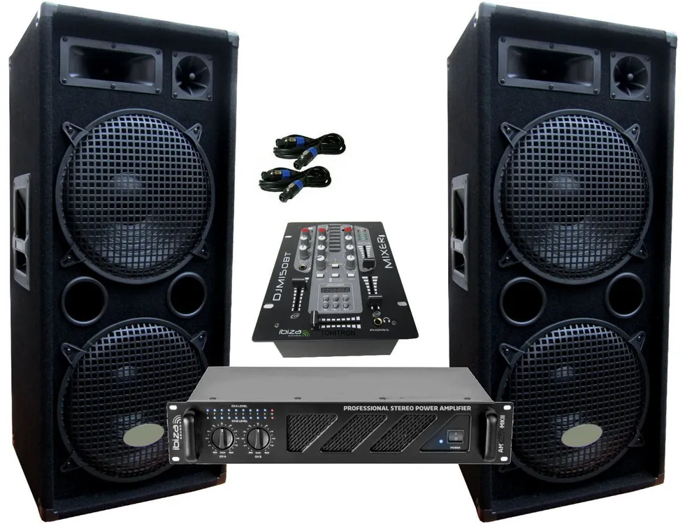 DSX PA Party DJ Disco Set Lautsprecher Mixer Bluetooth Verstärker 3000 Wat Party-Lautsprecher (1480.00 W)