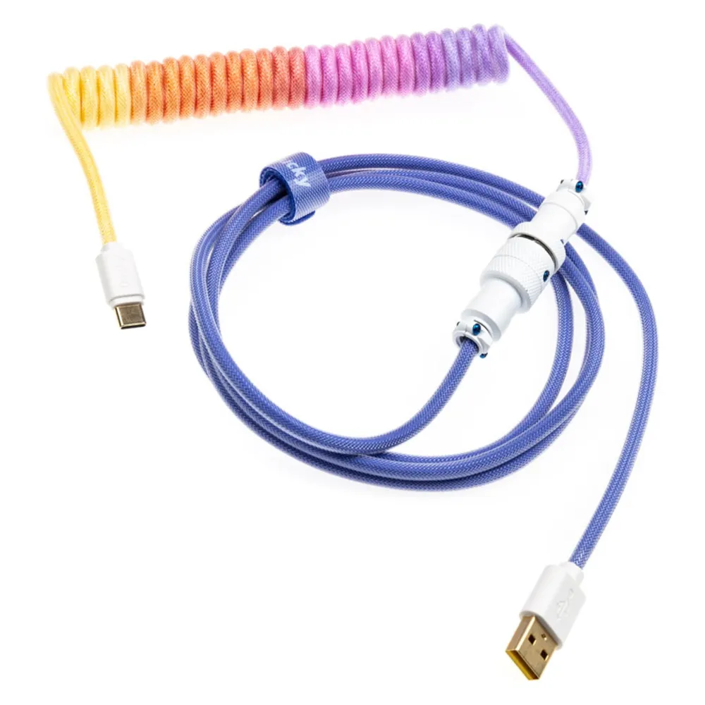 Ducky Premicord Afterglow Coiled Cable, USB Typ C auf Typ A - 1,8m