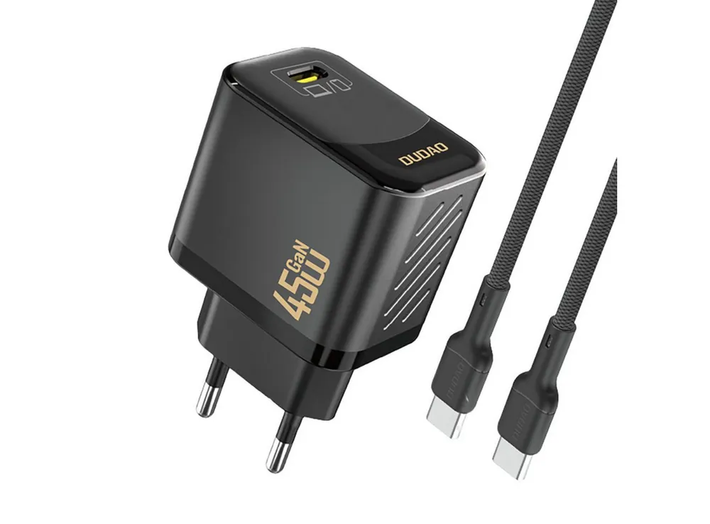 Dudao A28C USB-Ladegerät (3000 mA, Einzelladegerät inkl. USB-C Kabel, 45 W GaN Ladegerät mit USB-C Anschluss)