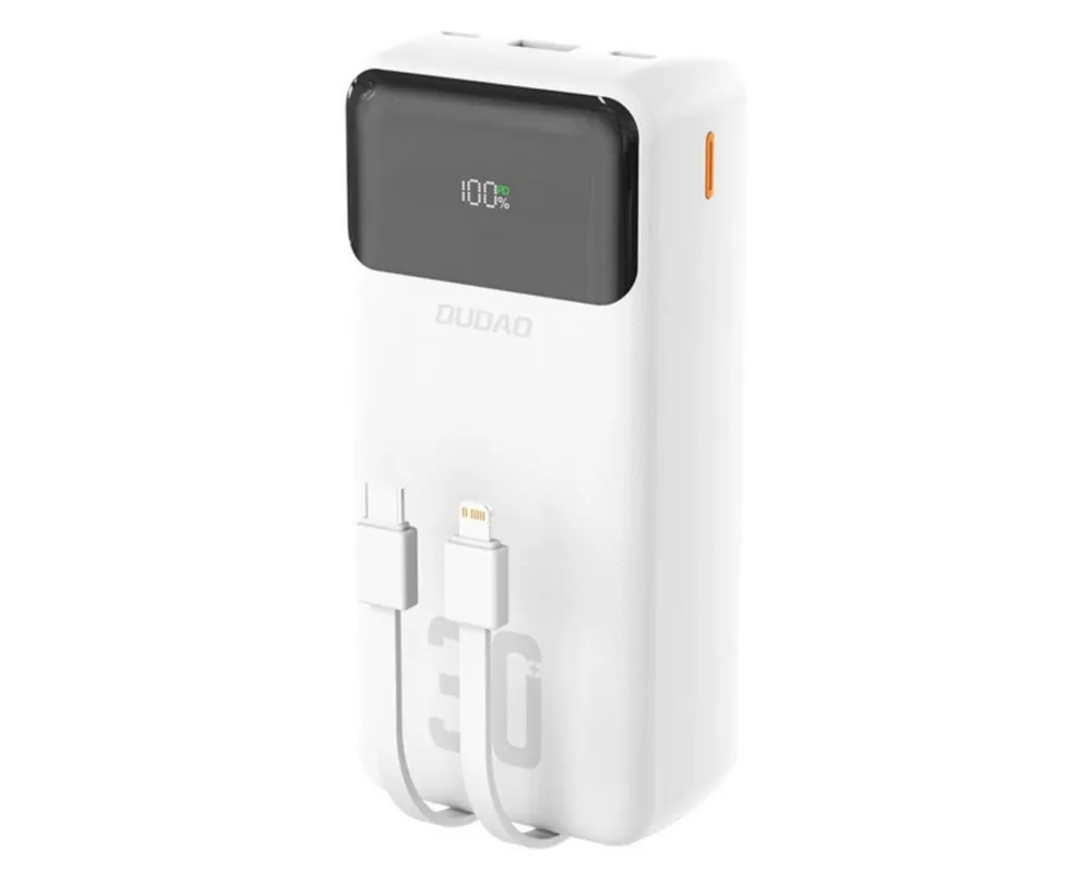 Dudao Dudao K15MAX 30000mAh PD 22.5W Powerbank mit integrierten Kabeln Powerbank Powerbank 30.000 mAh (5 V, 9 V, 12 V, 15 V V), 22,5 W PD & QC Schnellladung, 30000 mAh Kapazität