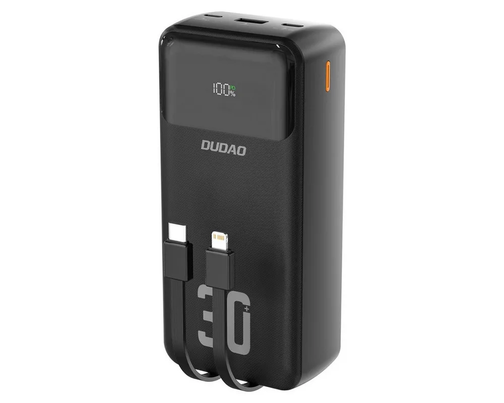 Dudao Dudao K15MAX 30000mAh PD 22.5W Powerbank mit integrierten Kabeln Powerbank Powerbank 30.000 mAh (5 V, 9 V, 12 V, 15 V V), 22,5 W PD & QC Schnellladung, 30000 mAh Kapazität