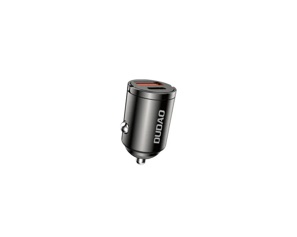 Dudao Dudao R3MAX 48W QC PD Mini-Autoladegerät - Schwarz USB-Ladegerät (3000 mA, Einzelgerät, Einzelgerät, Power Delivery (PD), Quick Charge (QC), Kompakte Bauform)