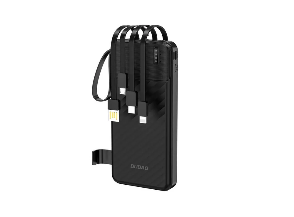 Dudao K11 Powerbank 10000 mAh (5 V), Powerbank mit 4 integrierten Kabeln