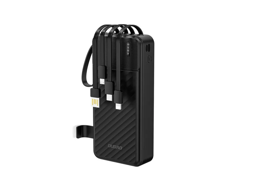 Dudao K11 PRO Powerbank 20000 mAh (5 V), 20000 mAh Powerbank mit 4 integrierten Kabeln