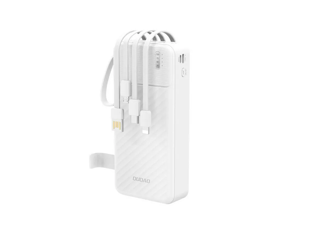 Dudao K11PRO Powerbank 20000 mAh (5 V), 20000 mAh Powerbank mit 4 integrierten Kabeln