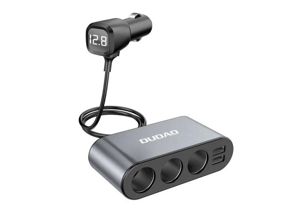 Dudao Zigarettenanzünder-Verteiler Autoladegerät 2x USB / 3x Zigarettenanzünder-Splitter (R1Pro schwarz)