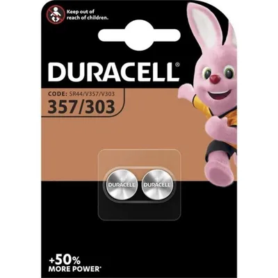 Knopfzelle Duracell 303/357 SR44 Silberoxid 1,5 V (2 Stk.)