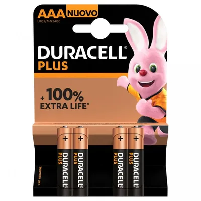 Duracell Plus AAA LR03 1,5 V Alkaline-Batteriepack 4 Einheiten