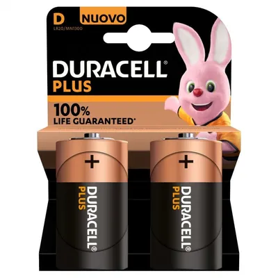 Duracell Plus Power Pack 2 Alkaline Batterien D LR20