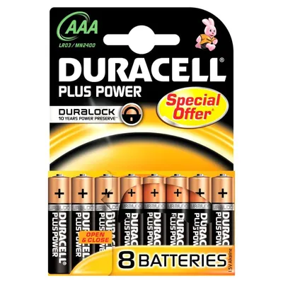 Duracell Plus Power LR-3 Packung mit 8 AAA 1,5 V Alkaline-Batterien