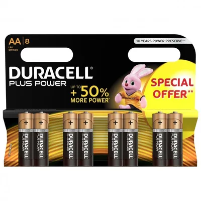 Duracell Plus LR06 Packung mit 8 AA 1,5 V Alkaline-Batterien