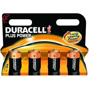 DURACELL Alkaline-Baby-Batterie LR14, 1.5V, Plus, 4 Stück