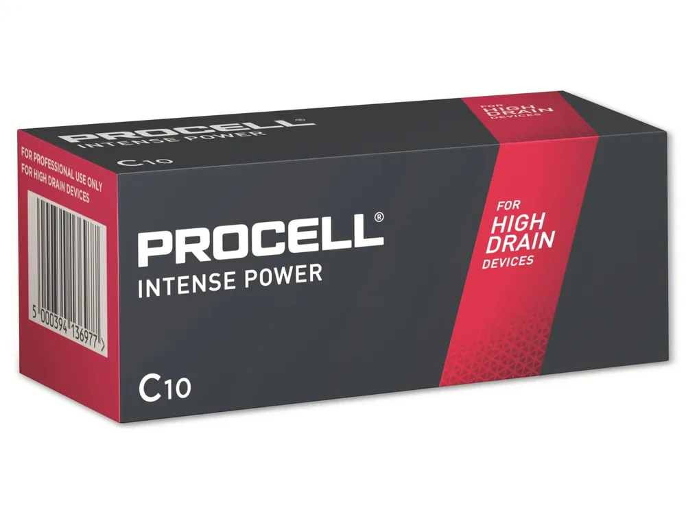 DURACELL Alkaline-Baby-Batterie LR14, 1.5V, Procell Intense, 10 Stück