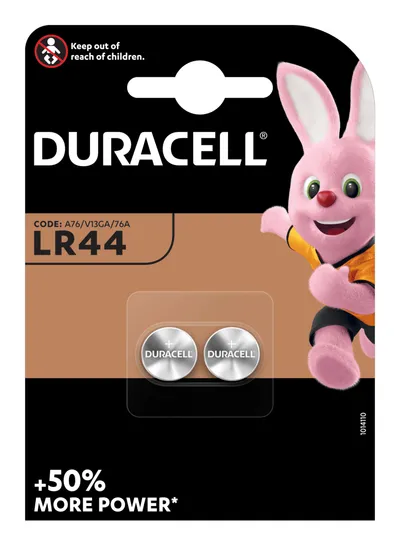 DURACELL Alkaline-Knopfzelle LR44, V13GA, 1.5V, Electronics, 2 Stück