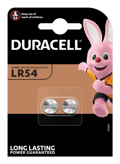 DURACELL Alkaline-Knopfzelle LR54, V10GA, 1.5V, Electronics, 2 Stück