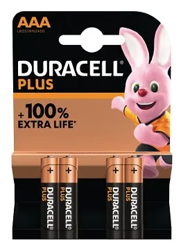 DURACELL Alkaline-Micro-Batterie LR03, 1,5V, Plus, Power Boost, 4 Stück
