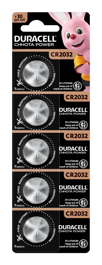 DURACELL Knopfzelle CR2016, Lithium, 3 V, 110mAh, 5 Stück