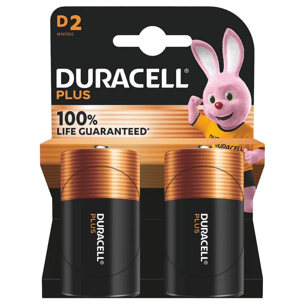 Duracell Plus Alkaline-Batterie D/Mono/LR20, 1,5V, 2er-Pack