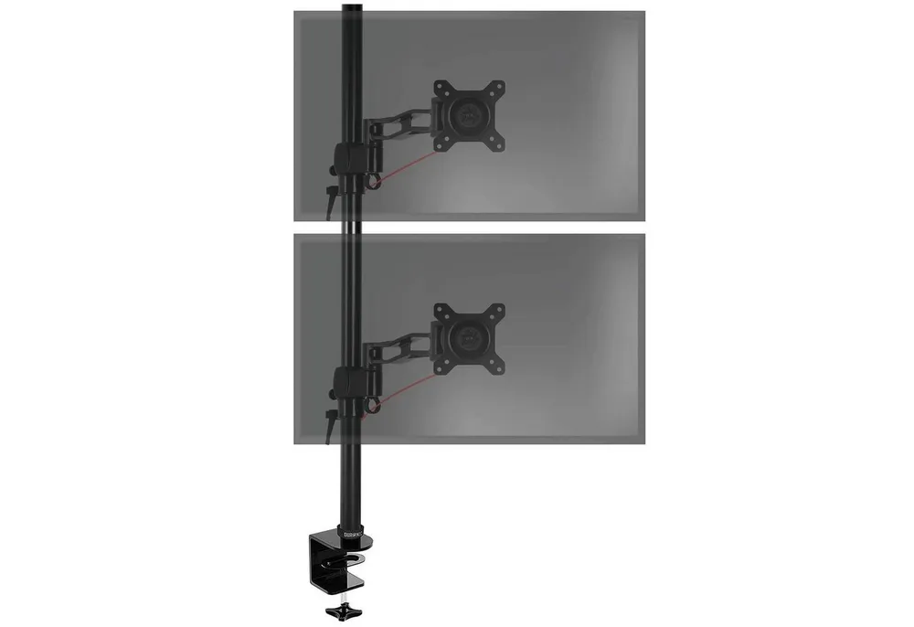 Duronic Monitorständer, (Monitorarm, Vertikale Monitor Halterung 2 Bildschirme bis 27" Zoll)