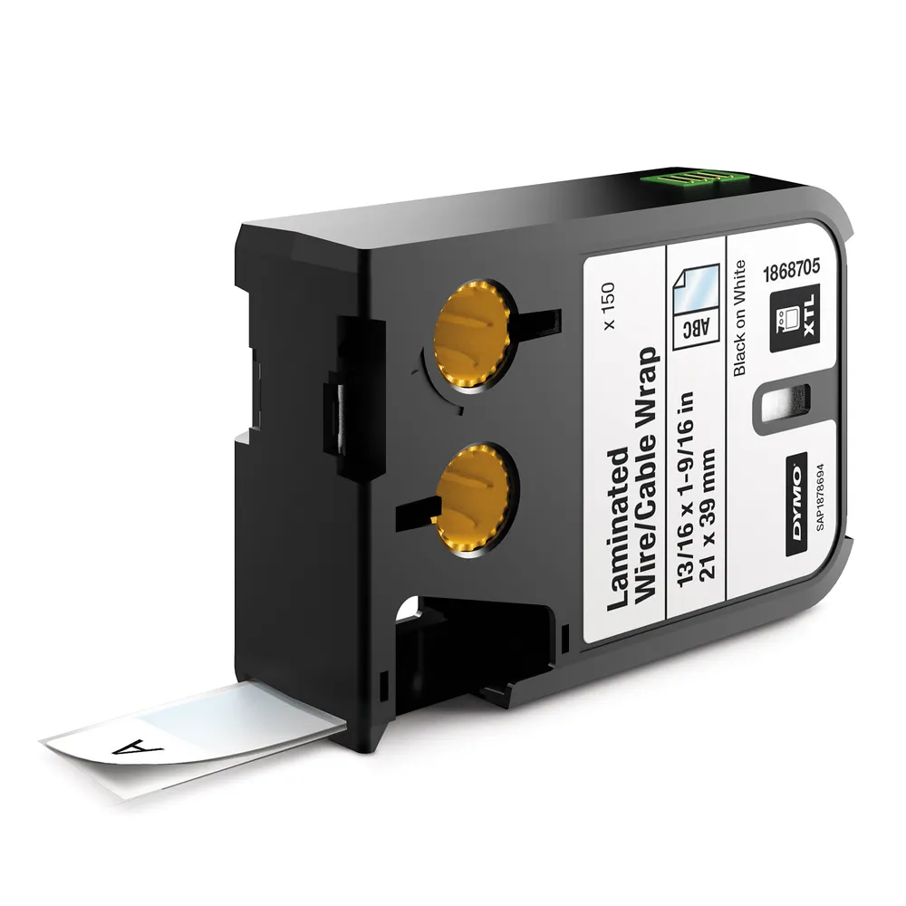 Etikettenbänder für DYMO XTL-Drucker 21 mm x 39 mm Schwarz auf Weiß 150 Stück