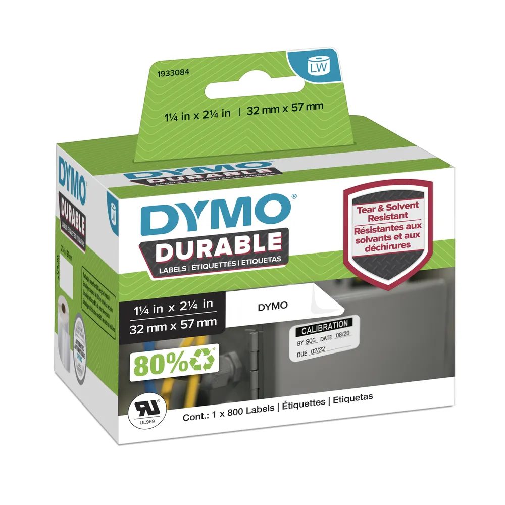 DYMO LW - LW Durable Labels - 32 x 57 mm - 1933084 Weiß Selbstklebendes Druckeretikett