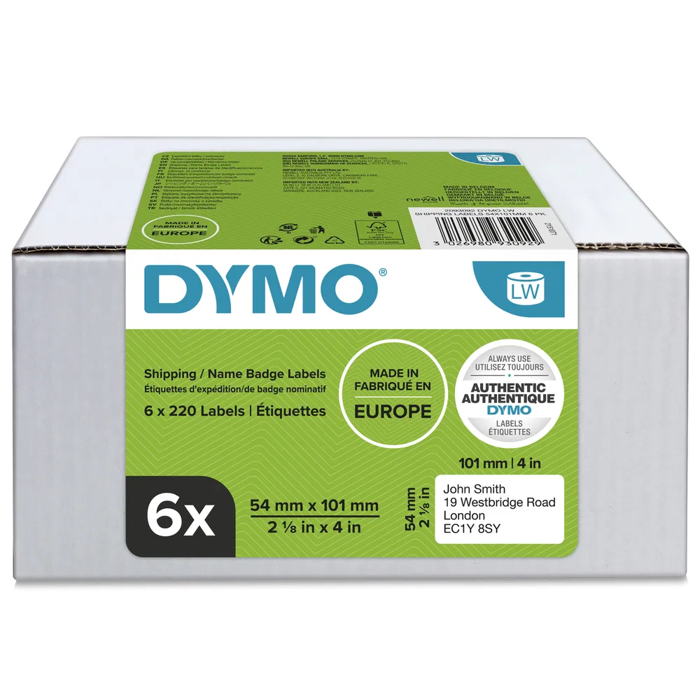 Etiketten DYMO LabelWriter 54x101 mm 6 Rollen 1320 Stück