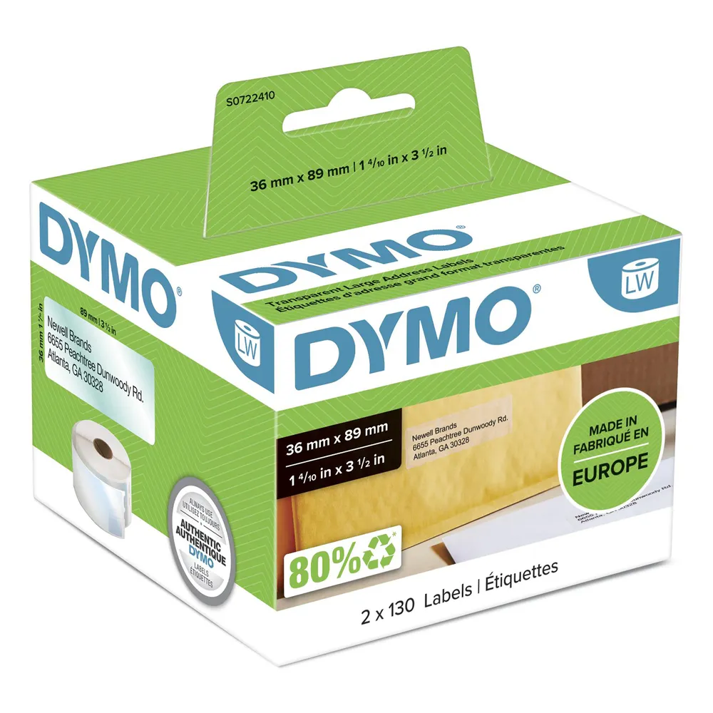 DYMO LW - Large Address Labels - 36 x 89 mm - 2093093 Weiß Selbstklebendes Druckeretikett