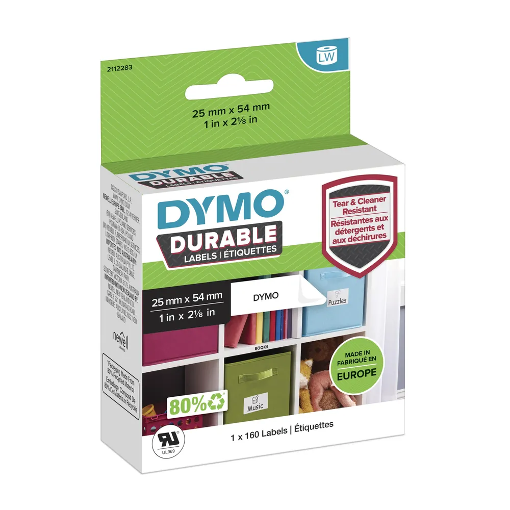 DYMO Haltbare LabelWriter Etiketten 25 x 54 mm 160 Stück