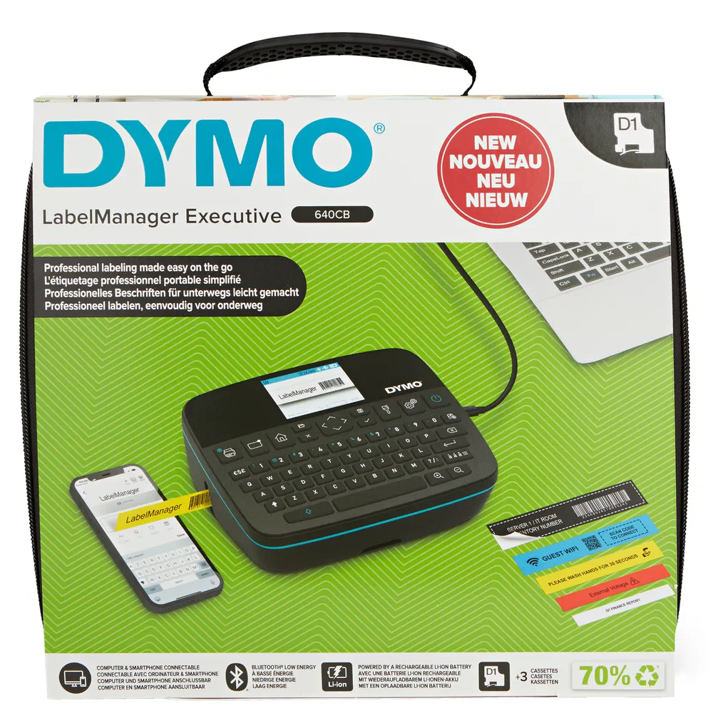 DYMO LabelManager Executive 640 CB Bluetooth- und USB-C-Etikettendrucker mit Farbdisplay