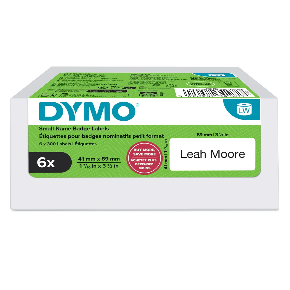 Etiketten DYMO LabelWriter 41 x 89 mm 6 Rollen 1.800 selbstklebende Etiketten