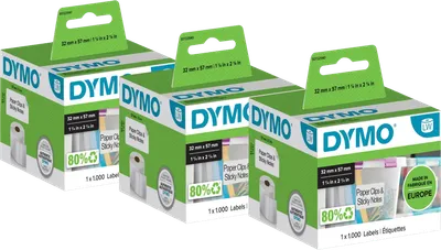 DYMO Ablösbares Etikett 32 x 57 mm 1000 Stück 3er-Pack