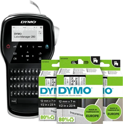 DYMO LabelManager 280 Case Kit + 3 zusätzliche Schriftbänder