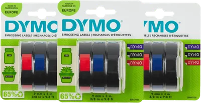 DYMO Prägeband 9 mm 3-Farben-Set 3er-Pack