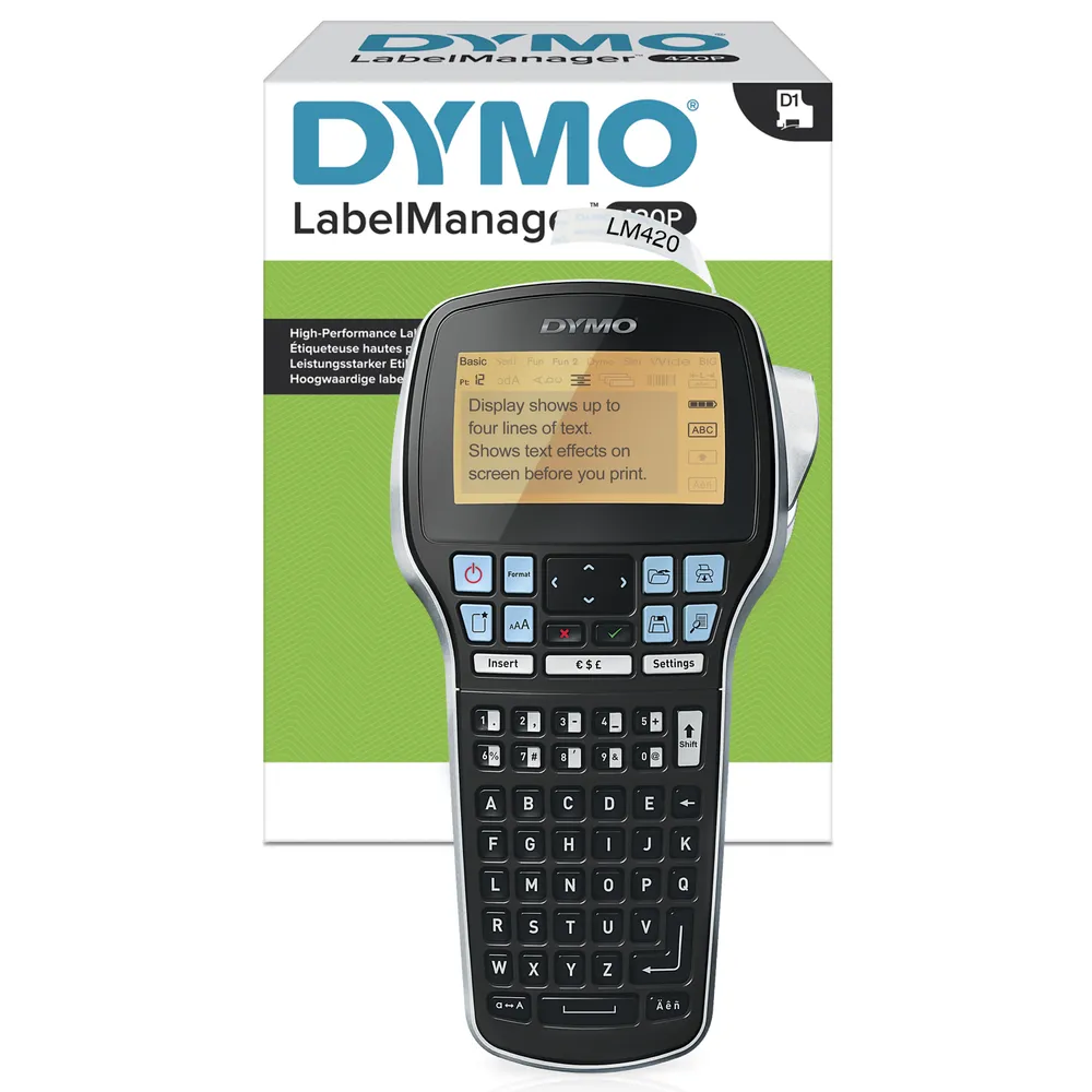 LabelManager 420P 6/9/12/19 mm D1-Bänder ABC UK/HK Beschriftungsgerät