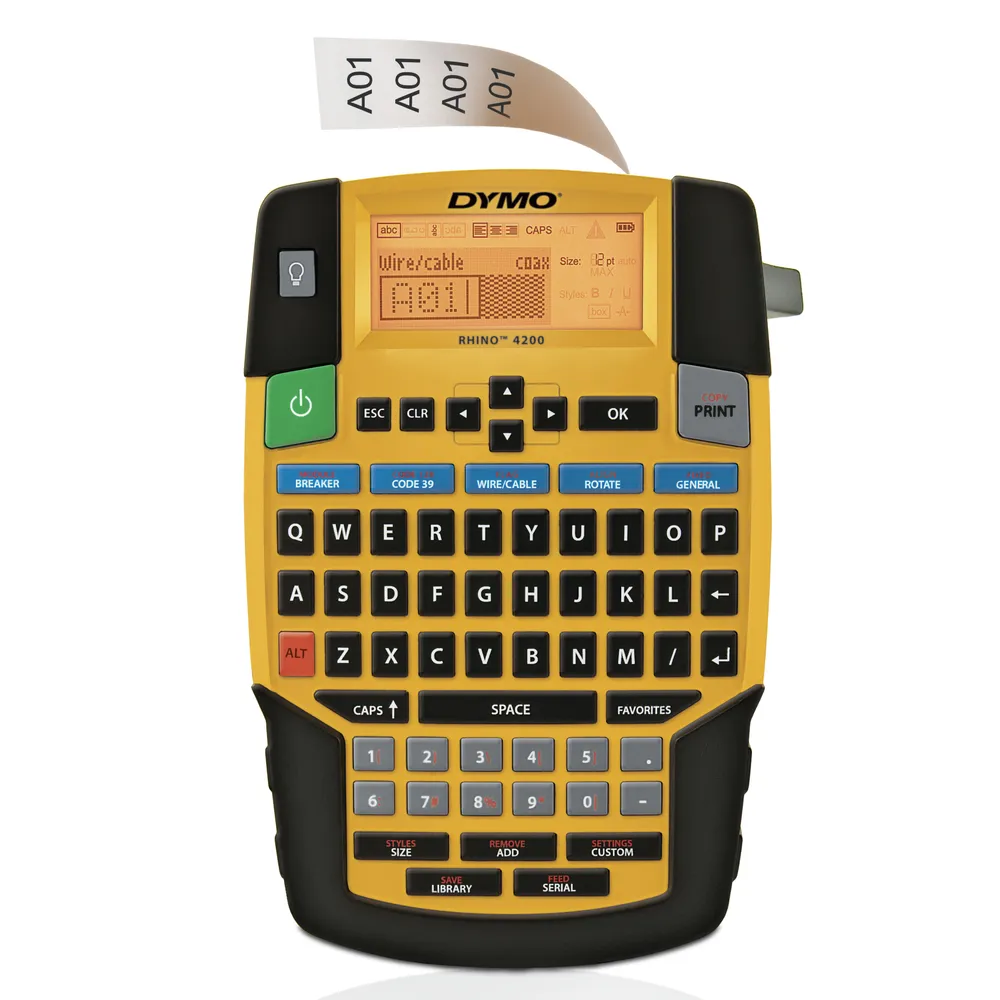 Rhino 4200 6/9/12/19mm Rhino-Bänder Qwerty EU Etikettendrucker