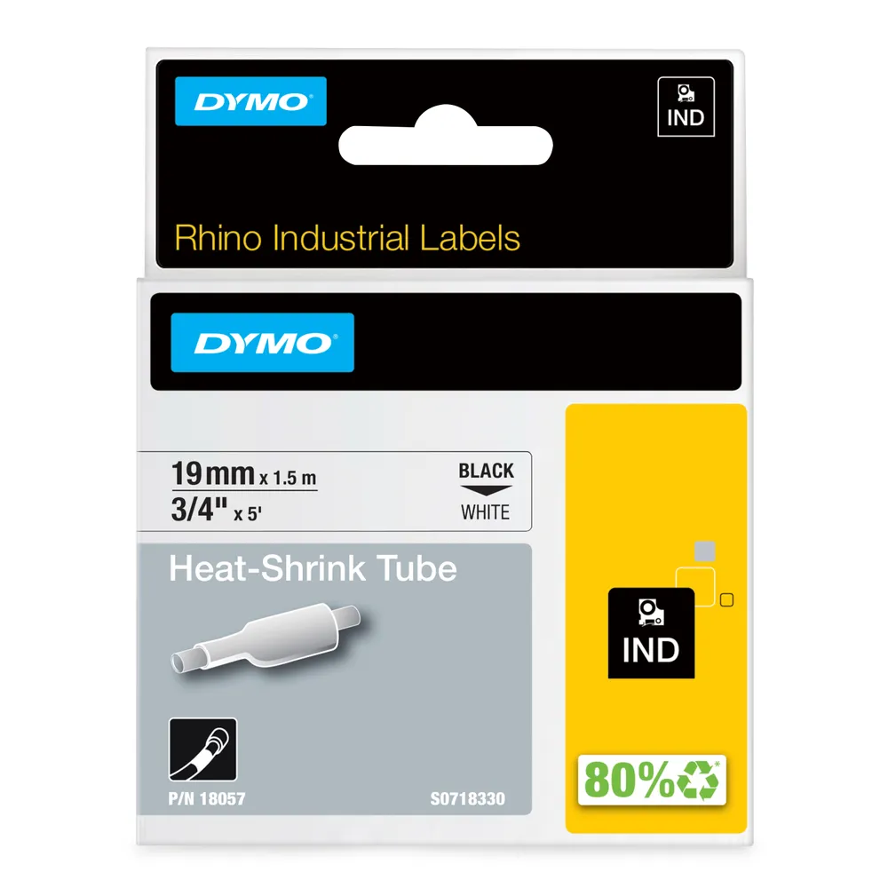 Schrumpfschlauch Dymo D1 19 mm flammhemmend 1,5 m für Etikettiergeräte RHINO