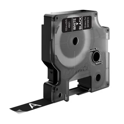 DYMO D1 Standard - White on Black - 12mm Etiketten erstellendes Band Weiss auf Schwarz