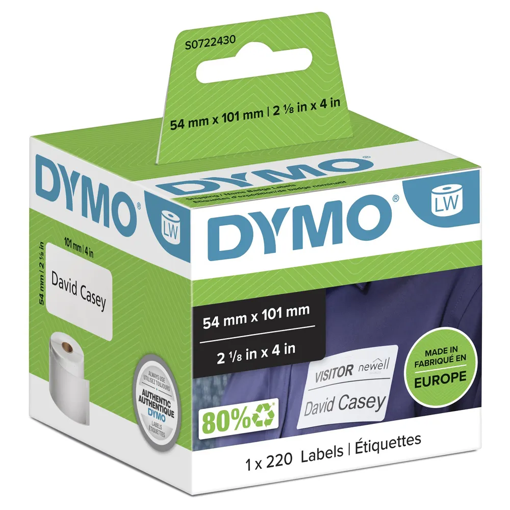 DYMO LabelWriter Große Etikettten 54 x 101 mm 220 Stück