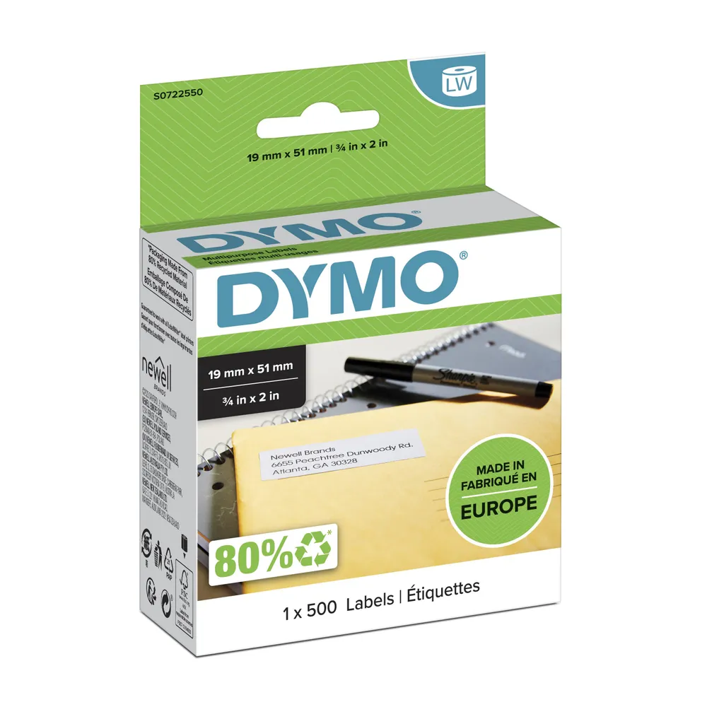 DYMO Ablösbare Etiketten 19 x 51 mm 500 Stück