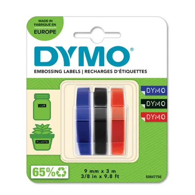DYMO 3D Klebeband für Etiketten 9 mm x 3 m, 3er Pack
