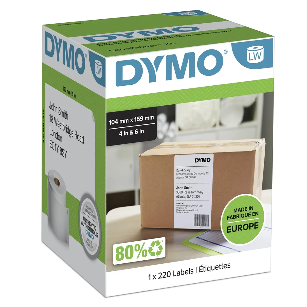 DYMO LabelWriter Extragroße Etiketten 104 x 159 mm 220 Stück