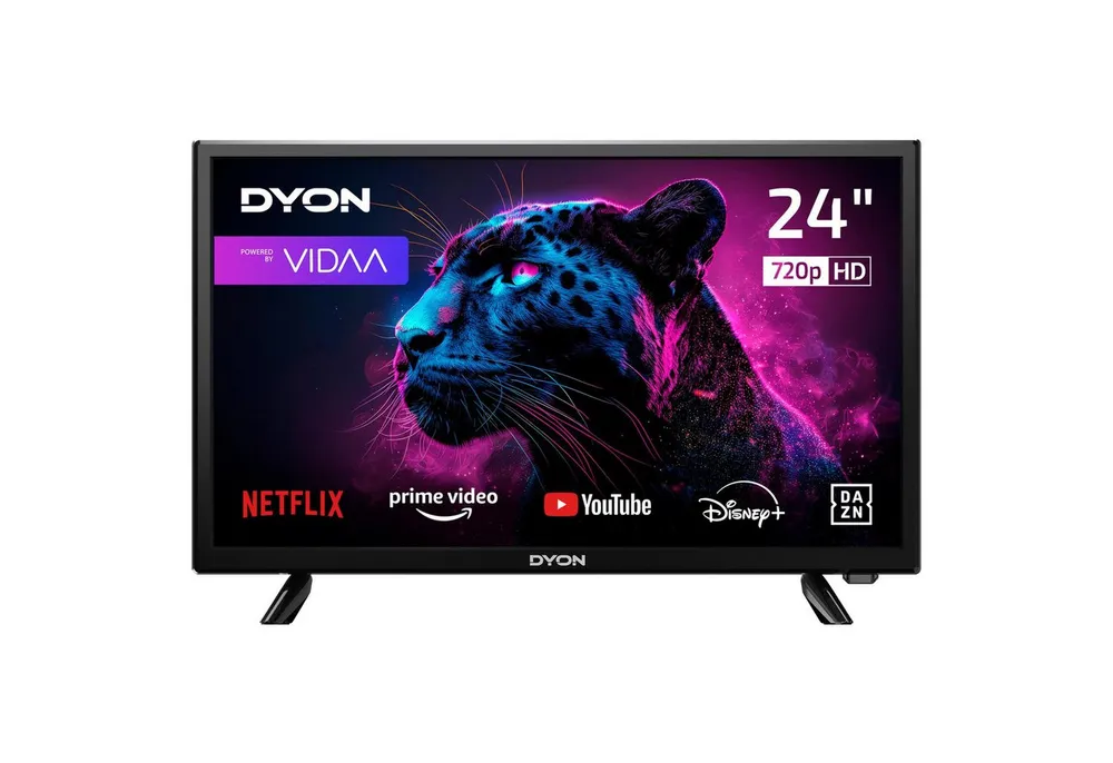Dyon Movie Smart 24 VX LED-Fernseher (60 cm/24 Zoll, HD ready, Smart TV, 24", 1.366 x 768 (HD), Triple Tuner, CI+, LAN/WiFi, Hotelmodus)