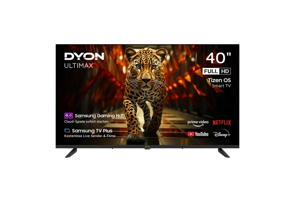 Dyon Ultimax 40F-TI LED-Fernseher (100 cm/40 Zoll, Full HD, Smart-TV, 40" Full HD Smart TV mit Samsung TV Plus, Gaming und TV Hub)